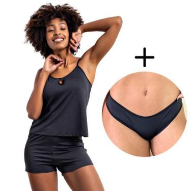 Imagem de Short Doll Alcinha Simples Feminino Roupa de Dormir e Calcinha - Vière