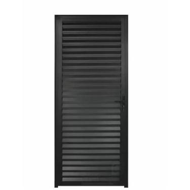 Imagem de Porta palheta 2,10x60 lado ESQUERDO no alumínio preto - Comercial Pais