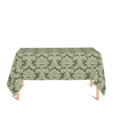 Imagem de Toalha de Mesa Retangular em Tecido Jacquard Verde Pistache Medalhão T