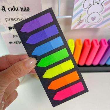 Imagem de Marca Página Adesivo Seta Sticky Notes Neon Transparente Pet Marker - 
