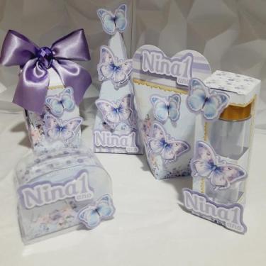 Imagem de Kit 30 Personalizados borboletas - Orvalho festas