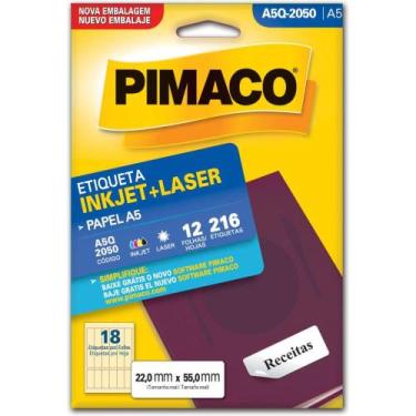Imagem de Etiqueta A5 A5Q-2050 22,0 X 55,0 MM - Pacote com 216 Unidades - Pimaco
