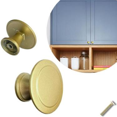 Imagem de Kit 12 Puxador Dourado Redondo p/ Gavetas/Armário/Portas - Compras Fác