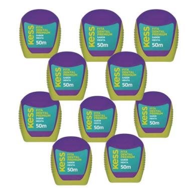 Imagem de Kit Fita fio dental Kess Menta 50m 10 un 2008