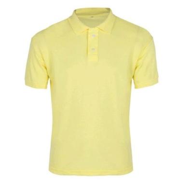 Imagem de Camisa Masculina Gola Polo Piquet Poliéster - C&C, Amarelo bebê, GG