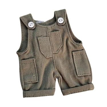 Imagem de YIJU Macacão de boneca de urso, roupas de boneca, acessórios de boneca de pelúcia, estilosos e removíveis para crianças, roupas de boneca, vestir-se para , Cinza