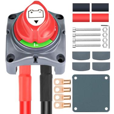 Imagem de Interruptor de desconexão de bateria de 275A, interruptor de desligamento de bateria de 12-48 V com acessórios de instalação, interruptor de desligamento de bateria para kit de isolador de bateria de