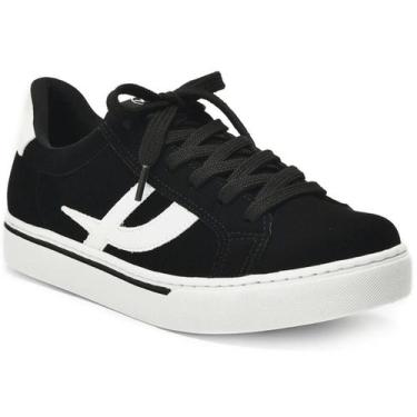 Imagem de Tênis Via Marte Casual Recortes Feminino - Preto e Branco, 35
