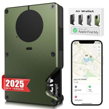 Imagem de Fortunepro - Carteira Militar Minimalista para Homens com Chip AirTag Integrado, Bloqueio de RFID, Porta-Cartão, Verde Militar