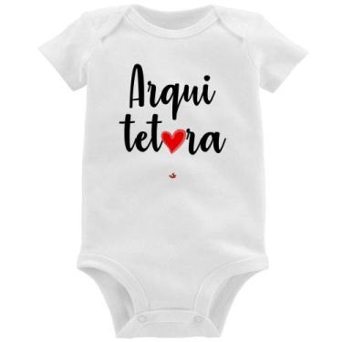 Imagem de Body Bebê Arquitetura por amor - Foca na Moda, Branco, M