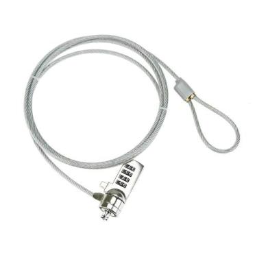 Imagem de KIT 5 Trava De Segurança P/ Notebook C/ Segredo 1,5 Metros - Tblack