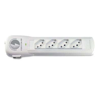 Imagem de Protetor e Adaptador de Plástico 4 Tomadas, Bivolt, Cinza 7200 - Force Line