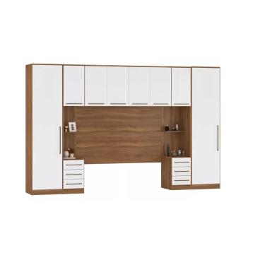 Imagem de Roupeiro Irlanda 8 Portas com 2 Armários de Cabeceira - Demobile