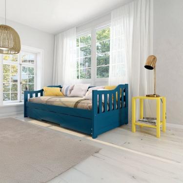 Imagem de Bicama Solteiro American Estilo Sofá em Madeira Maciça Azul