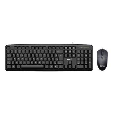 Imagem de Teclado E Mouse Basico Com Fio Usb Qualidade Letron Mouse Preto Teclad