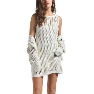 Imagem de Derek Lam 10 Crosby Vestido feminino de crochê Lais com lantejoulas, Branco, GG