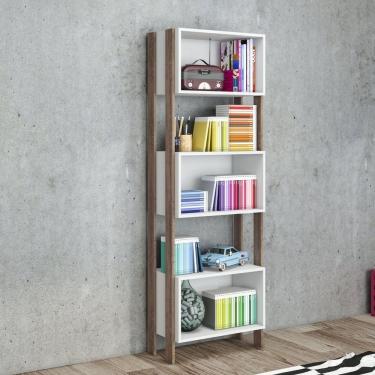 Imagem de Estante 3 Nichos Retrô Rt 3092 Movelbento Rústico/Branco