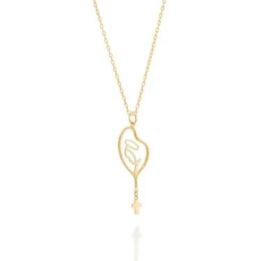 Imagem de Colar Rommanel Com Terço N.senhora Rosário Folheado 541028, Dourado, 5