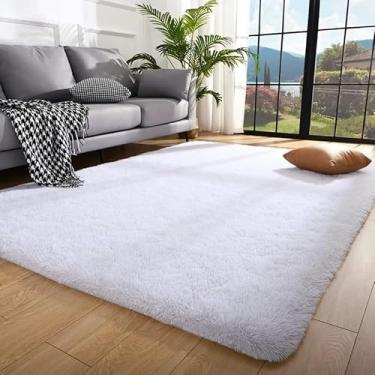 Imagem de Tapete Carpete 2x150 Felpudo Peludo Quarto Cinza Mesclado(BRANCO)