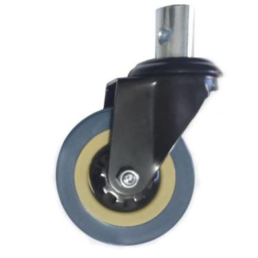 Imagem de Rodizio Metal Azul sem Freio Cadeira de Banho D30 D40 Dellamed