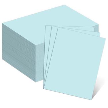 Imagem de Cartolina azul de 50 kg, cartolina Goefun 100 folhas grossas azul 300 g/m2 para convites, menus, pôster, cartão DIY