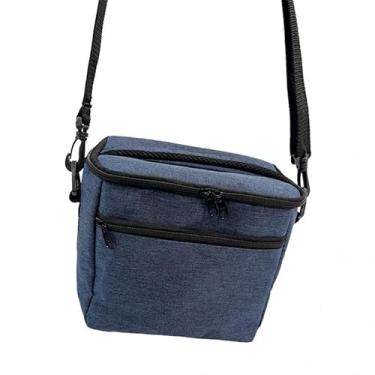 Imagem de Bolsa Termica Marmita Lancheira Alça Ombro Trabalho Passeio Academia Alça de Mão Qualidade Premium Preta Azul