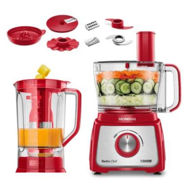 Imagem de Multiprocessador Turbo Chef 9 em 1 Mondial Vermelho 1000W 127V - MPN-0