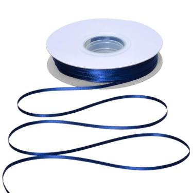 Imagem de YAMA Fita de cetim dupla face azul marinho, 1/20.3 cm 100 metros, fita marinha para embrulho de presente, laços de cabelo, decoração de festa de casamento