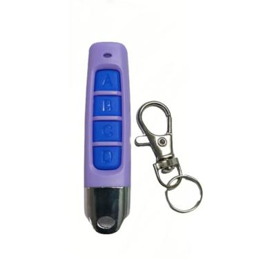 Imagem de Chave de controle remoto universal para casa inteligente, 4 botões, clonagem, controle remoto sem fio, 433 MHz para claraboia de portão de porta de garagem de carro (preto-preto ABCD) (roxo-azul, ABCD