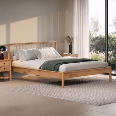 Imagem de Cama Madeira de Casal 140x190cm Moderna Reforçada Freijó Apoana