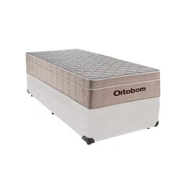 Imagem de Cama Base Box Solteiro Branco Colchão Molas Ensacadas Airtech Spring 88x188 - Ortobom