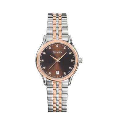 Imagem de Balmain, Lady, Beleganza, bicolor (aço e PVD rosa), feito na Suíça, quartzo, marrom, aço inoxidável 316L, B83583355