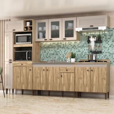 Imagem de Armário de Cozinha Carmem com Balcão para Pia e Cooktop 13 Portas 2 Ga