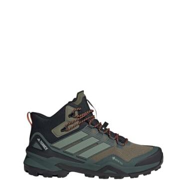 Imagem de adidas Tênis masculino Terrex Skychaser Gore-tex de cano médio para caminhada, Olive Strata/Verde Prateado/Preto, 39