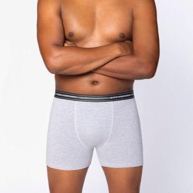 Imagem de Cueca Lupo Boxer Algodão com Elastano Tamanho Especial 653-003, Mescla