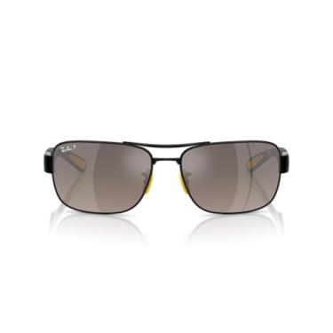 Imagem de Ray-Ban Óculos de sol quadrados Rb3763m, Preto/Cinza Espelhado Cinza Gradiente Polarizado, 64 mm