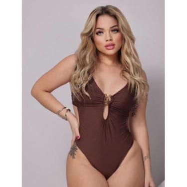 Imagem de Maiô Argola Feminino Costas Nua Novidade Moda 2025 Elegante  - RV MODA