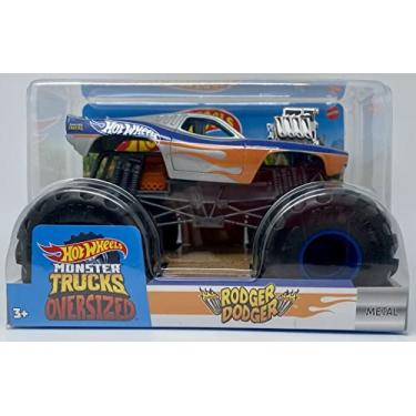 Imagem de DieCast Hot Wheels Monster Truck Rodger Dodger, Caminhão Oversized, 1:24 Escala, Metal, 3 Anos e Acima