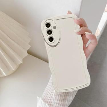 Imagem de UEEBAI Capa de silicone com moldura ondulada para Samsung Galaxy S25 FE 5G, linda moldura ondulada slim fit à prova de choque capa macia bonita encaracolada feminina para Samsung Galaxy S25 FE 5G