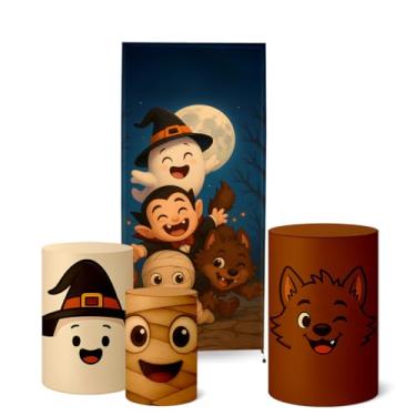Imagem de Trio Capas Cilindro + Painel Lateral Romano Halloween (K5HAL0010)