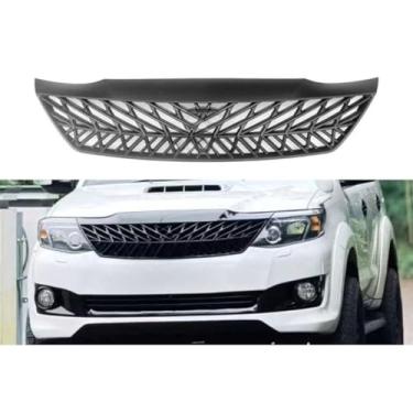 Imagem de Grade de para-choque de carro tiras decorativas kit de corpo grade de corrida grade de para-choque dianteiro compatível com Fortuner 2012-2015 parte externa