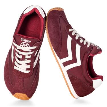 Imagem de Tênis fashion feminino casual de largura larga, couro legítimo, tênis de caminhada, moderno, leve, confortável, cadarço antiderrapante, para uso ao ar livre, com palmilha de espuma viscoelástica