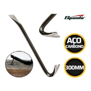 Imagem de 10X Pé De Cabra Reforçado Extrator De Pregos 300Mm Aço Pinta