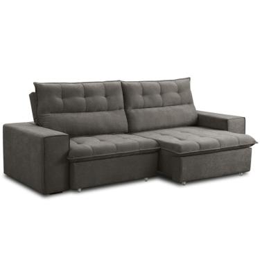 Imagem de Sofá Retrátil Reclinável Para Sala 3 Lugares 240cm Neruda F04 Veludo Marrom Escuro - Lyam Decor