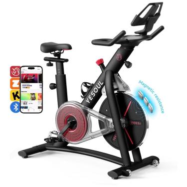 Imagem de S3 Bicicleta Ergométrica com Suporte para Tablet, Bluetooth e Monitor Cardíaco, 110v, YESOUL, Preto