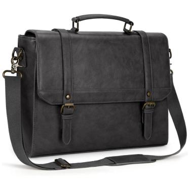 Imagem de Bolsa Carteiro Masculina de Couro Sintético para Laptop com 15,6 Polegadas, IGOLUMON, C...