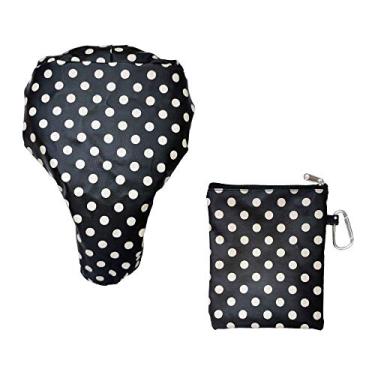 Imagem de Tainada Capa de selim resistente à água para assento de bicicleta à prova de chuva e poeira com bolsa de armazenamento portátil (bolinhas pretas e brancas)