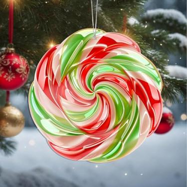 Imagem de Enfeites de Natal para pendurar em cristal doce, enfeites de árvore de Natal feitos à mão, decoração de carro e casa - presentes de Natal, decoração de artesanato em acrílico, ideias de troca de