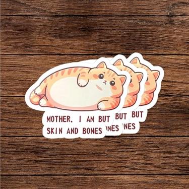 Imagem de 3 peças presentes fofos para amantes de gatos para mulheres e homens, adesivos sensoriais de saúde mental para garrafa de água, scrapbook, bagagem, laptop, skate - 1