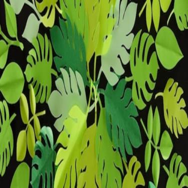 Imagem de Quadro Decorativo de Folhas Verdes Estampa Panorâmica para Sala Quarto e Escritório 50x50cm